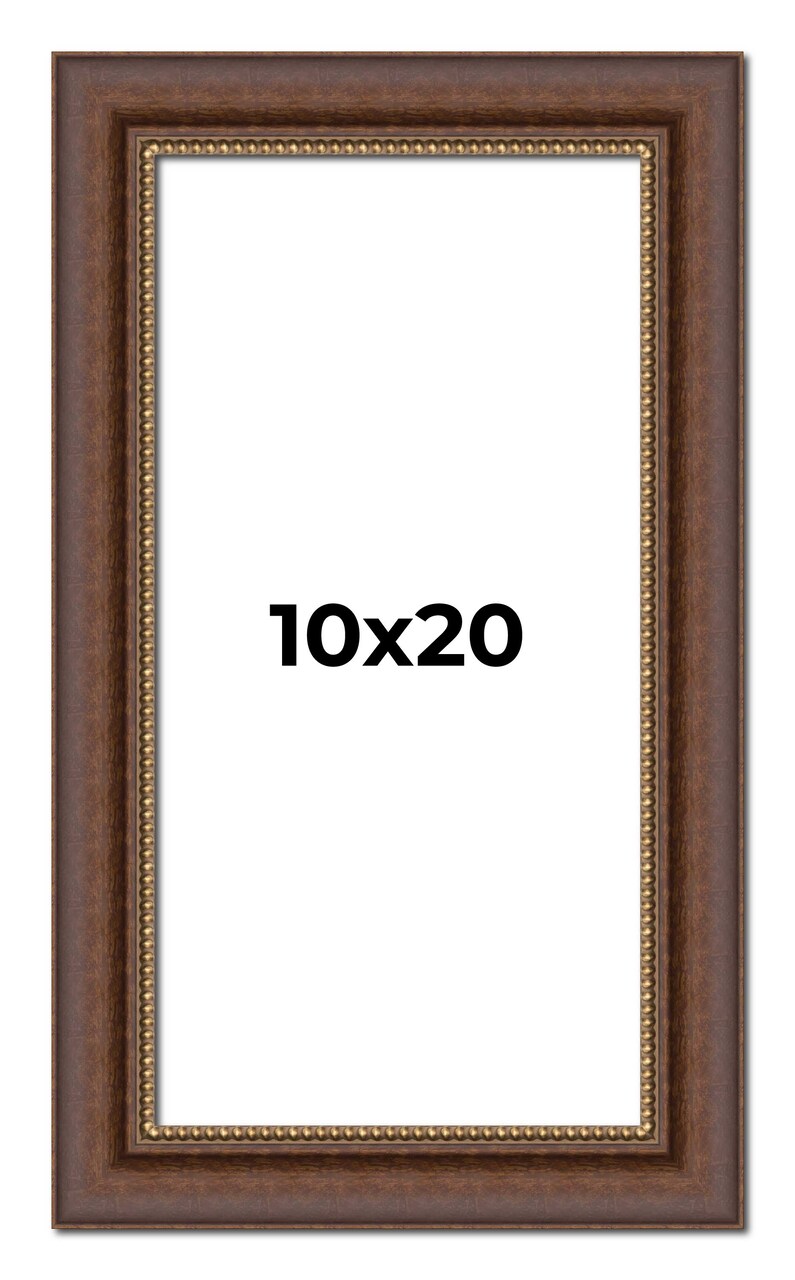 Panoramic Traditional Brown Picture Frame - UV Acrylic, Foam Board Backing, Hanging Hardware